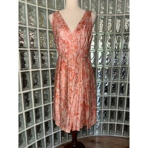 Talbots Peach/Pink Floral silk and cotton blend  dress - size 10P - OB